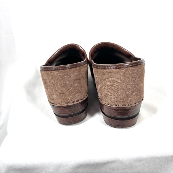 Sanita Embossed Leather Clogs Floral Tooled Brown EU 40 / US 9.5–10 - Picture 9 of 9